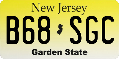 NJ license plate B68SGC