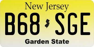 NJ license plate B68SGE