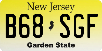 NJ license plate B68SGF