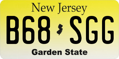NJ license plate B68SGG