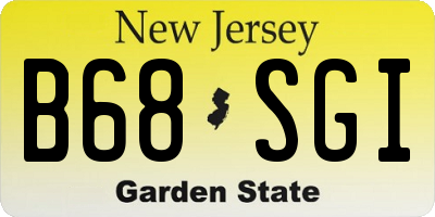 NJ license plate B68SGI