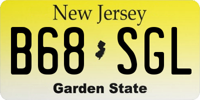 NJ license plate B68SGL