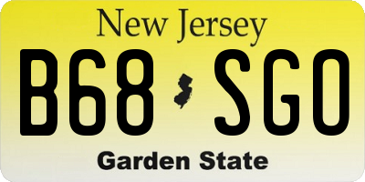 NJ license plate B68SGO