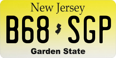 NJ license plate B68SGP