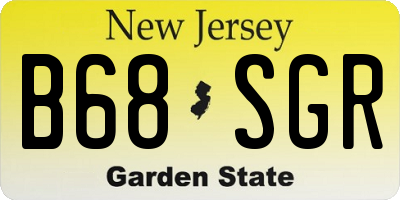 NJ license plate B68SGR