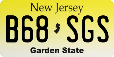 NJ license plate B68SGS