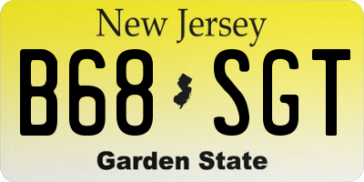 NJ license plate B68SGT
