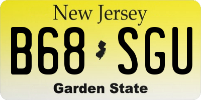 NJ license plate B68SGU