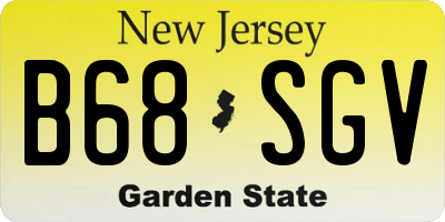 NJ license plate B68SGV