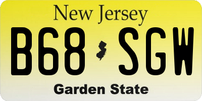 NJ license plate B68SGW