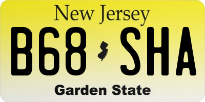 NJ license plate B68SHA