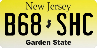 NJ license plate B68SHC