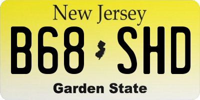 NJ license plate B68SHD