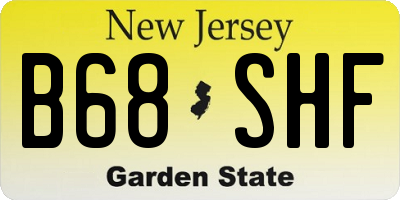 NJ license plate B68SHF