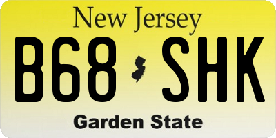 NJ license plate B68SHK