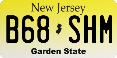 NJ license plate B68SHM