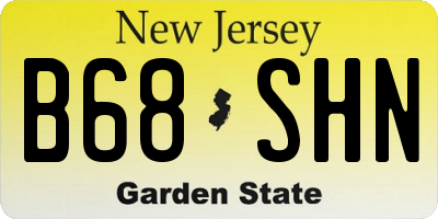 NJ license plate B68SHN