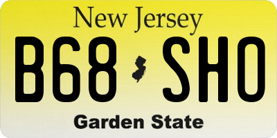NJ license plate B68SHO