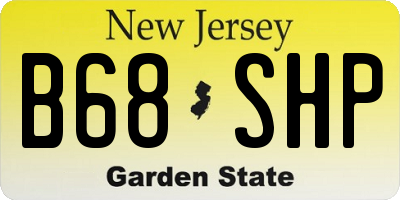 NJ license plate B68SHP