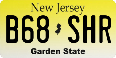 NJ license plate B68SHR