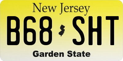 NJ license plate B68SHT
