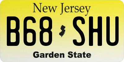 NJ license plate B68SHU