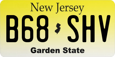 NJ license plate B68SHV