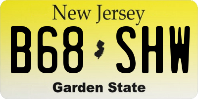 NJ license plate B68SHW