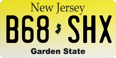 NJ license plate B68SHX