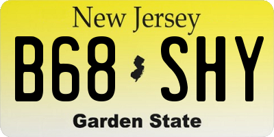 NJ license plate B68SHY
