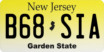 NJ license plate B68SIA