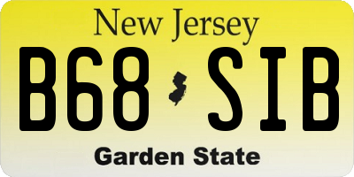 NJ license plate B68SIB