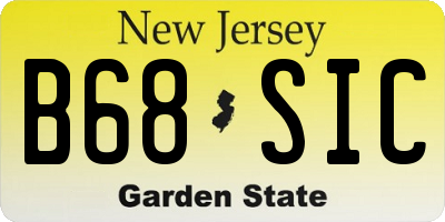 NJ license plate B68SIC