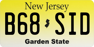 NJ license plate B68SID
