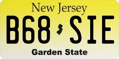 NJ license plate B68SIE