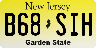 NJ license plate B68SIH