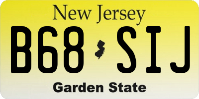 NJ license plate B68SIJ