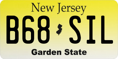 NJ license plate B68SIL
