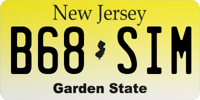 NJ license plate B68SIM