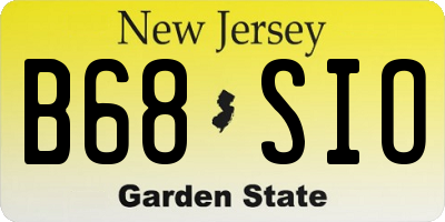 NJ license plate B68SIO