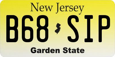 NJ license plate B68SIP