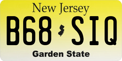 NJ license plate B68SIQ