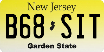 NJ license plate B68SIT