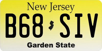 NJ license plate B68SIV