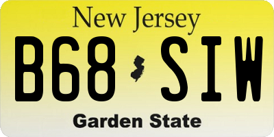 NJ license plate B68SIW