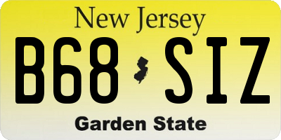 NJ license plate B68SIZ