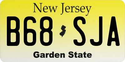 NJ license plate B68SJA