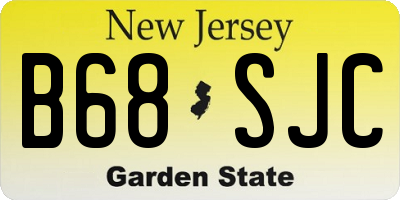 NJ license plate B68SJC