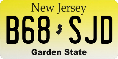 NJ license plate B68SJD
