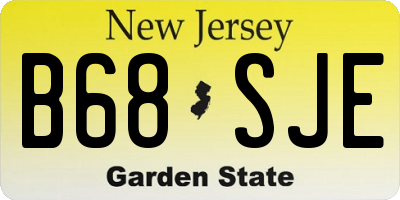 NJ license plate B68SJE